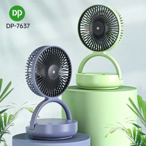DP7637 Automatic Rotating Fan With LED Light & Mobile Stand