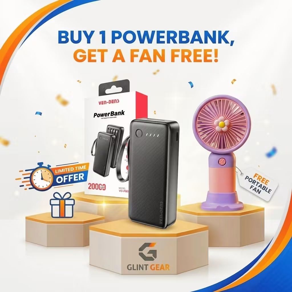Vendens 20000 mAh Powerbank & Mini Hand Fan