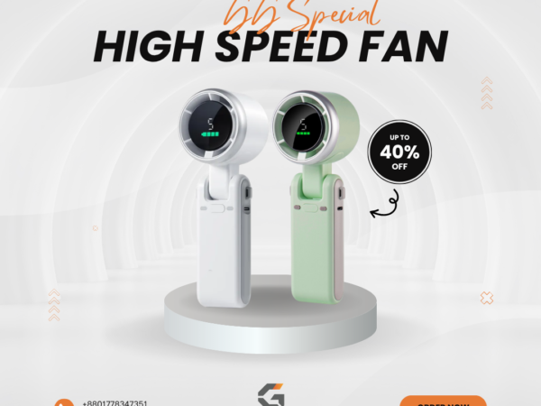 Turbo Fan 5 Speed Rechargeable Portable Mini Fan